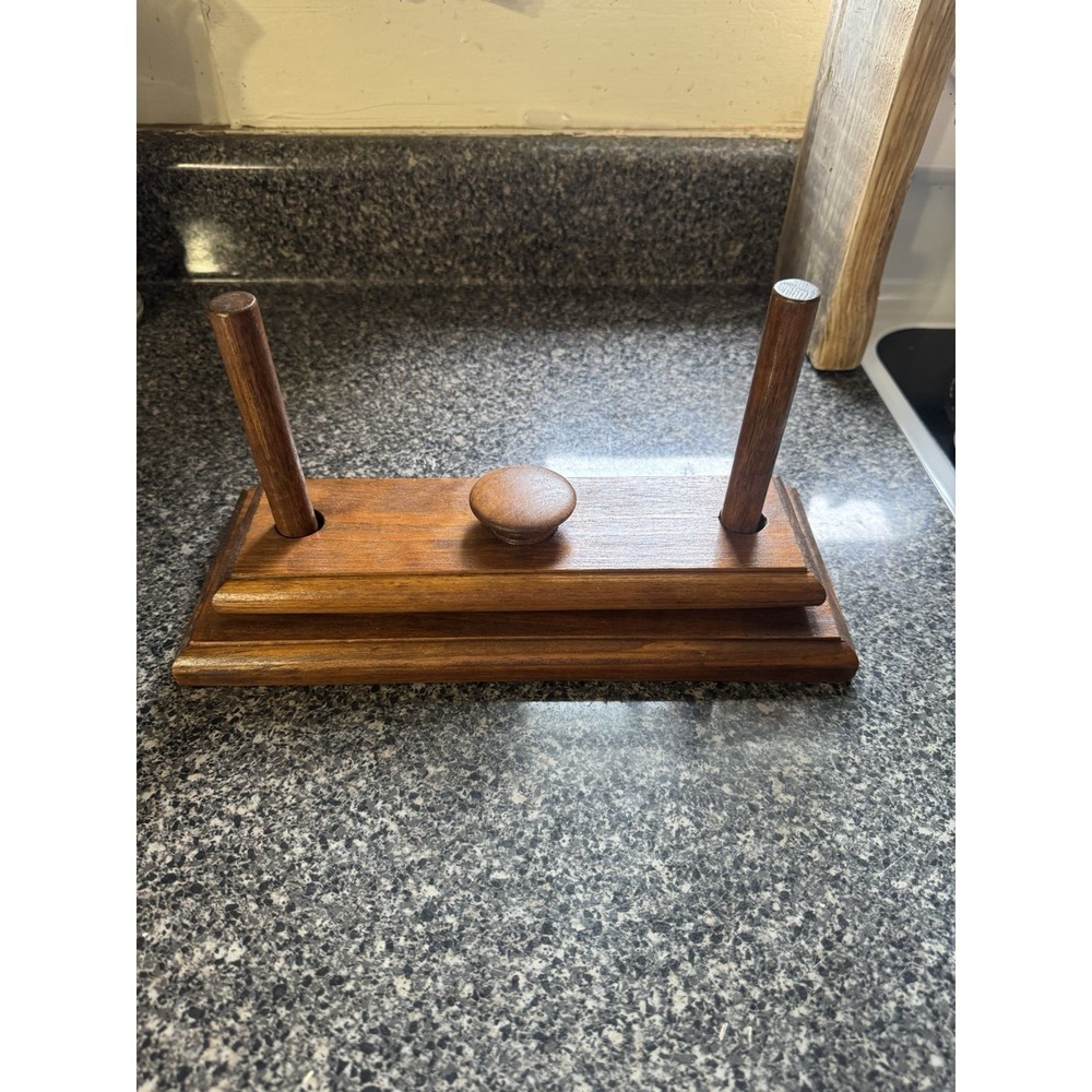 VTG  Napkin Holder Hand made Wood Clamp Farmhouse Cottage core Primitive Rustic